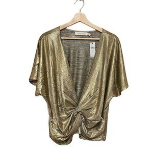 Bishop + Young Twist Front Gold Shimmer Top